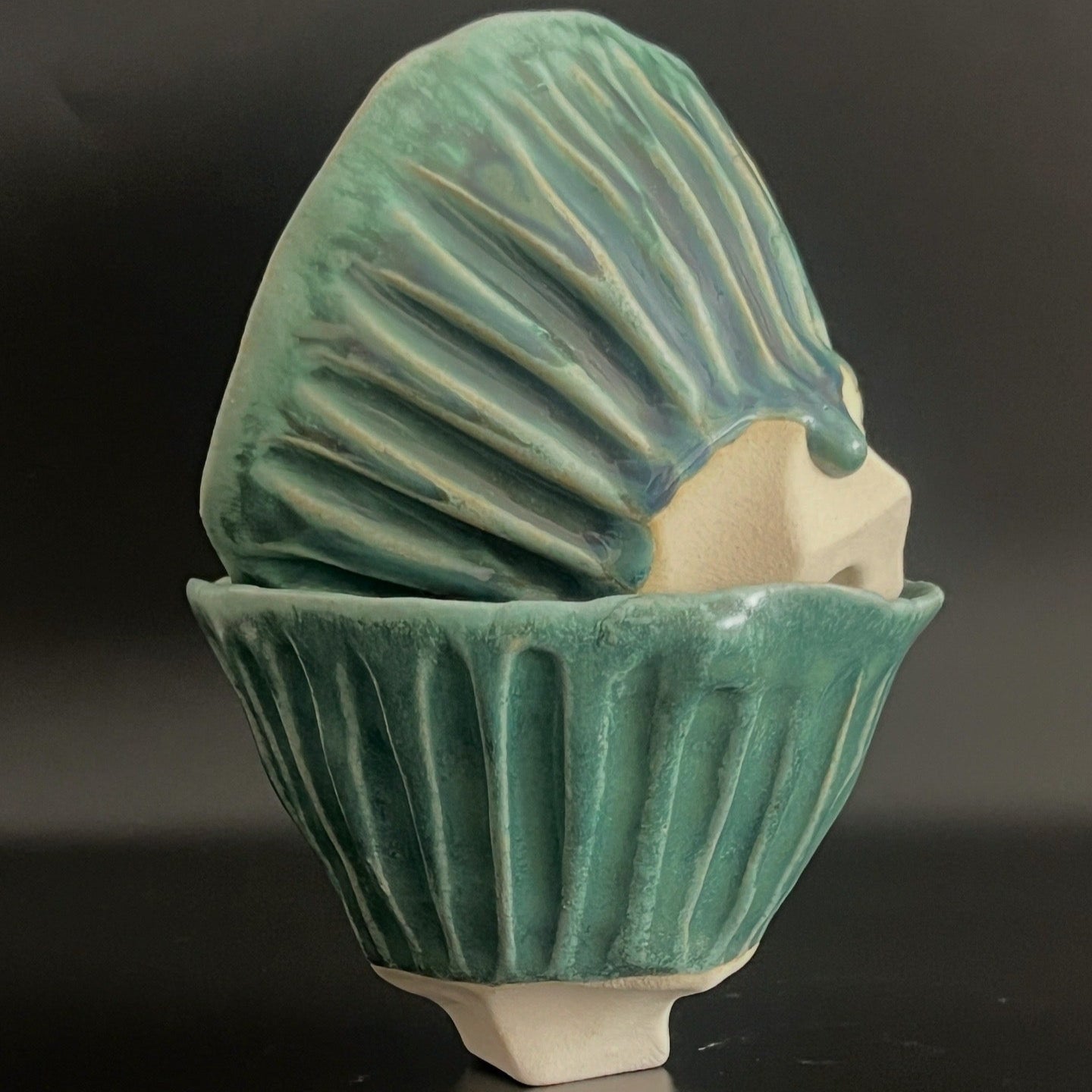 Faceted Bowls - Dark Green - Set of 2