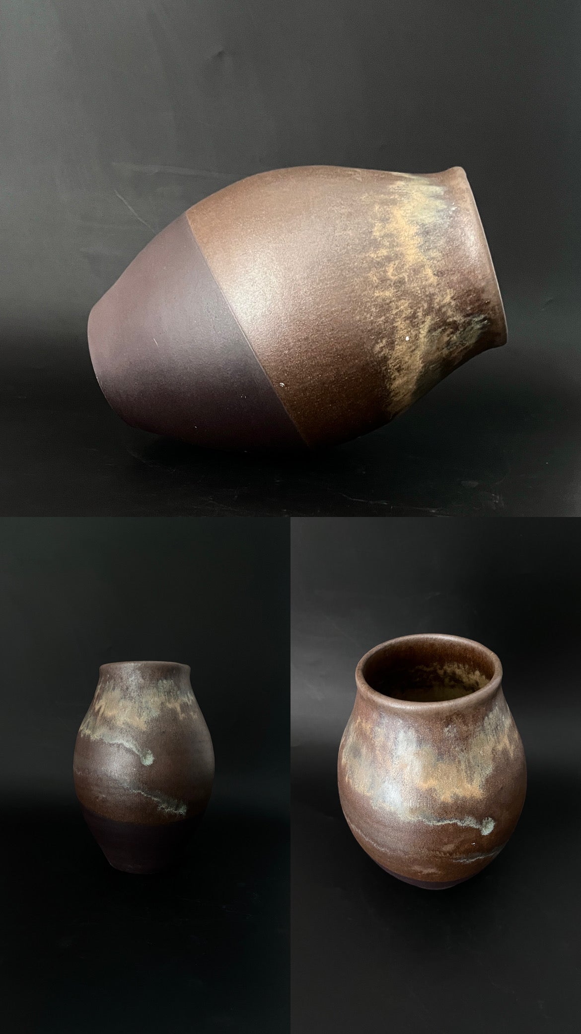 Dark Brown Vase w/ Metallic Sheen