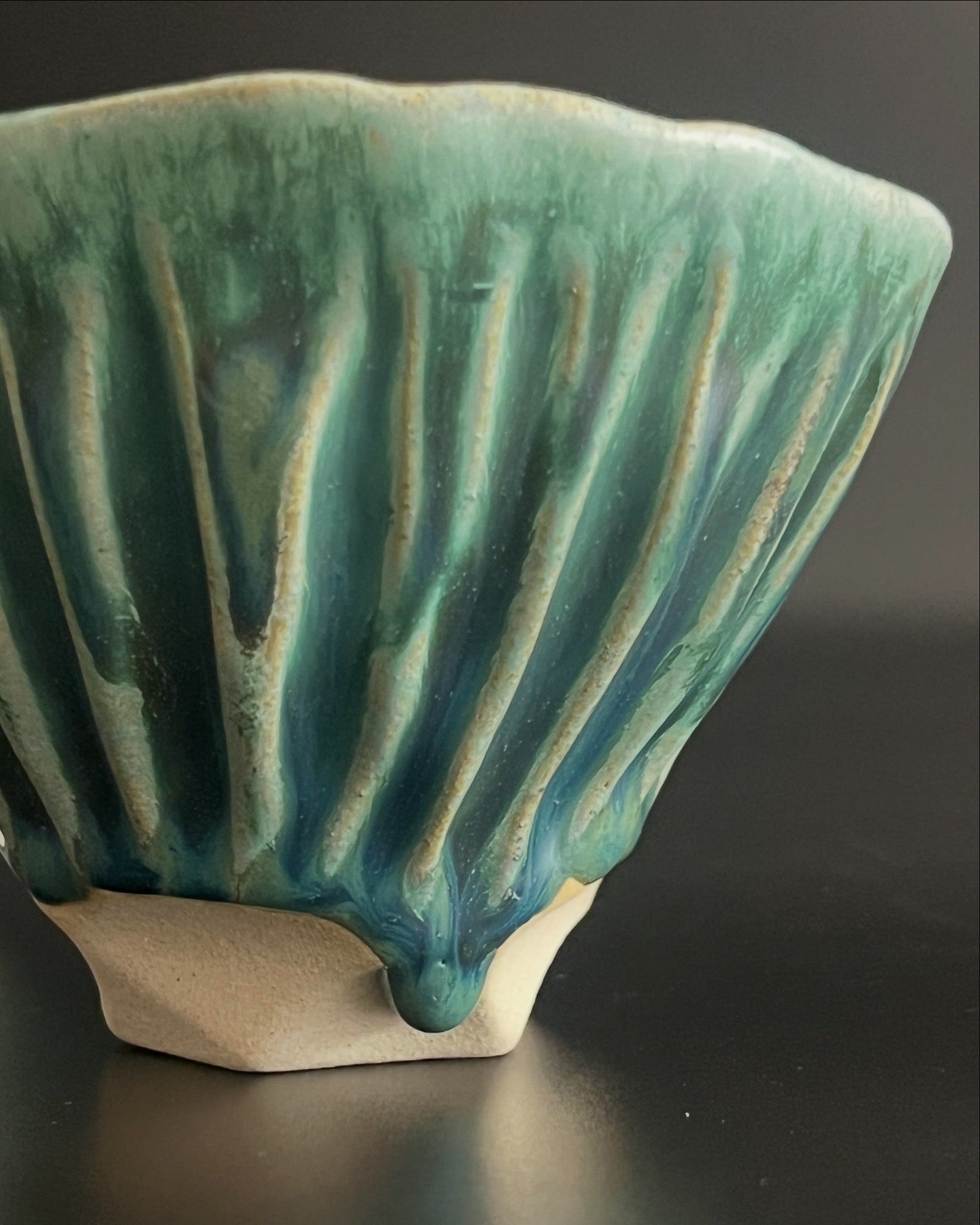 Faceted Bowls - Dark Green - Set of 2