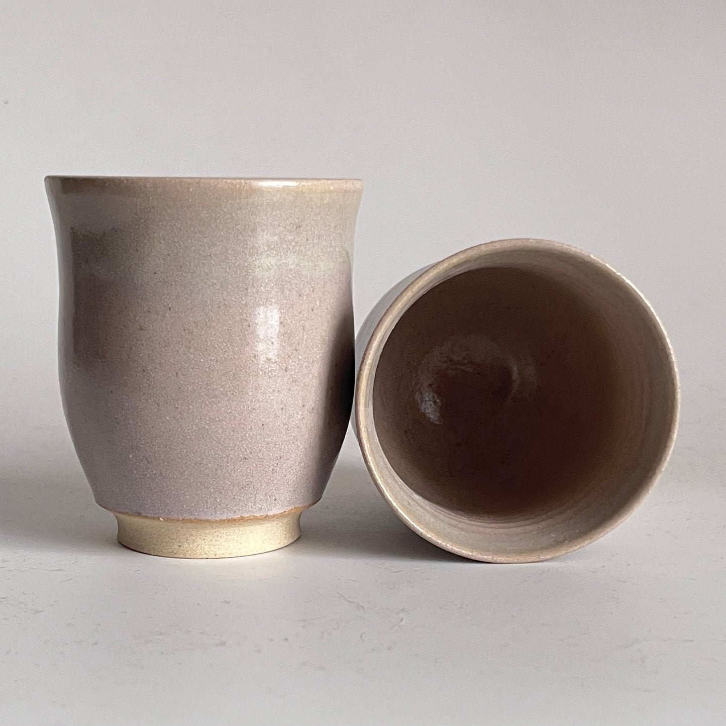 Pale Gray & Speckled Lavender Tumblers - Set of 2