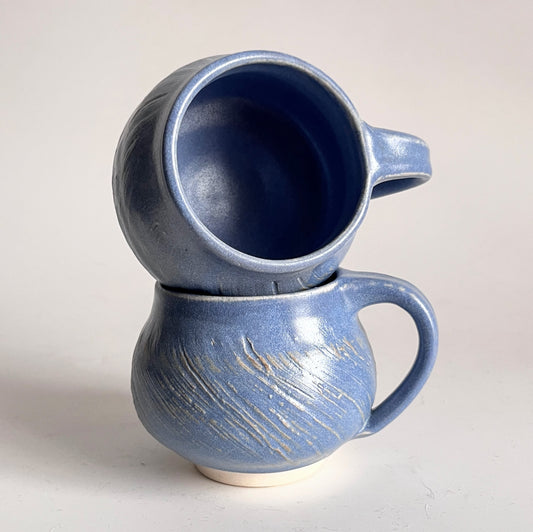 Swirls Coffee Mug - Blue - Set of 2