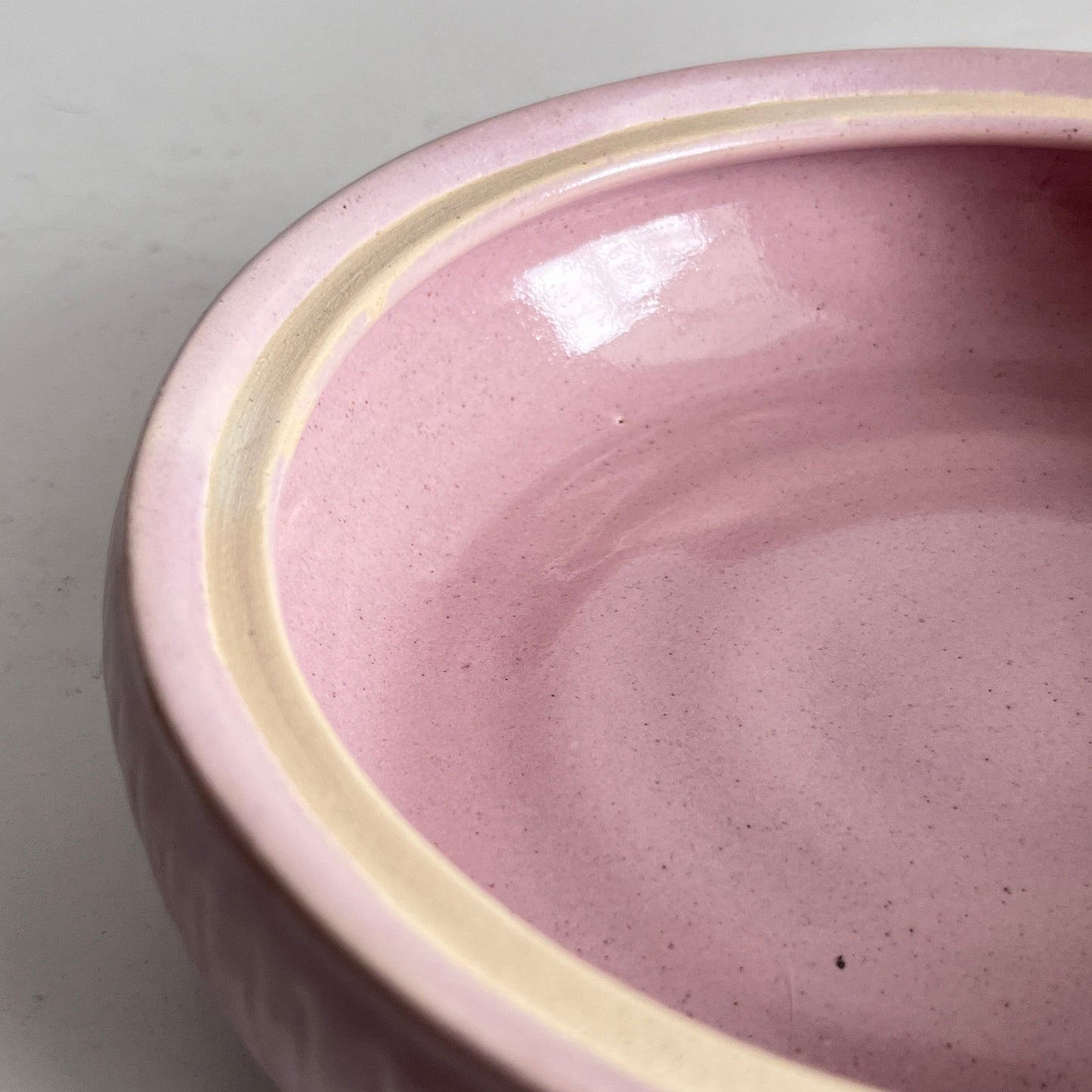 Soft Pink Casserole w/ carved pattern