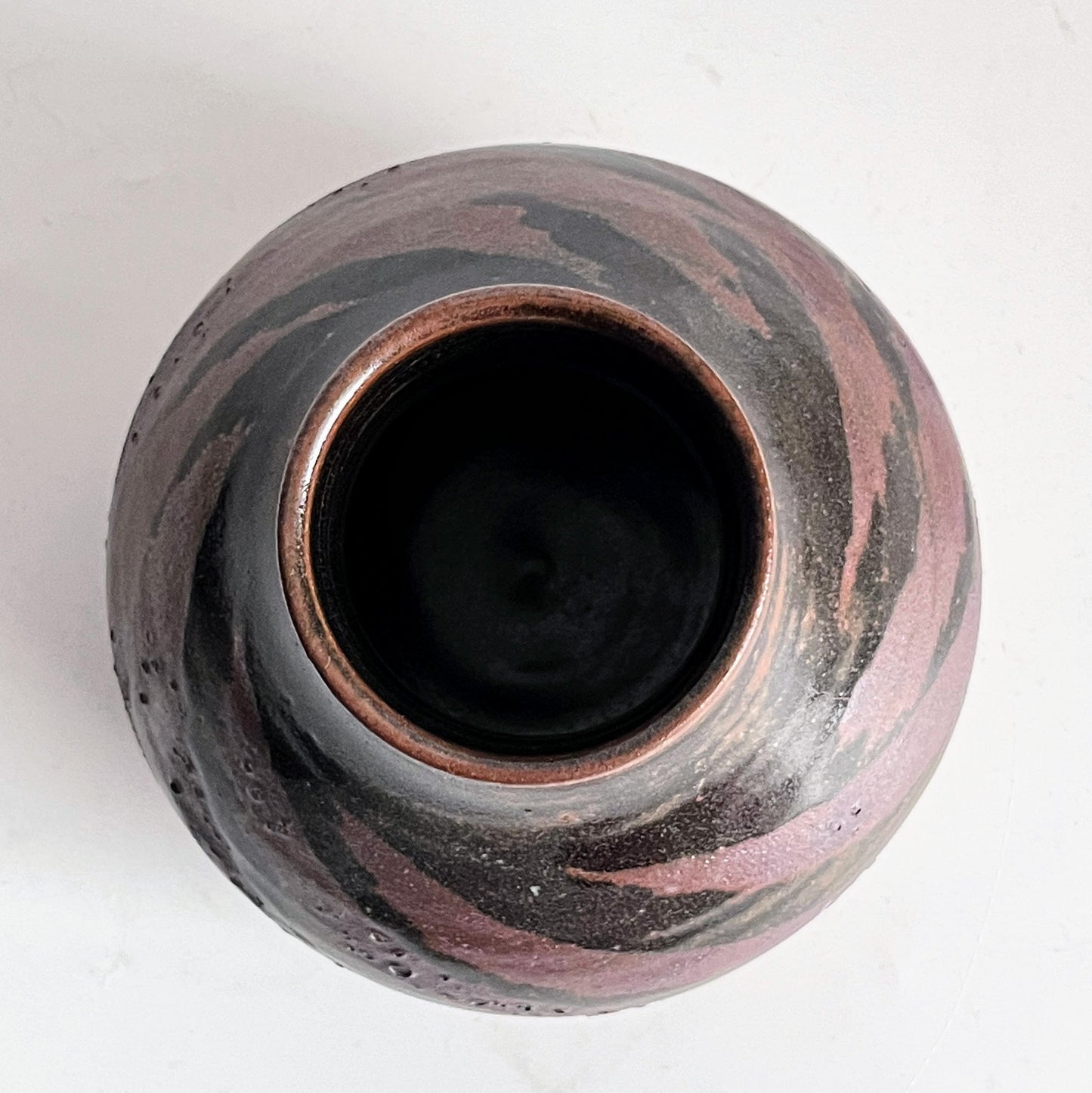Dark Brown Marbled Vase - Bottle