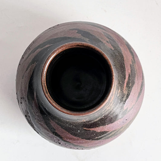 Dark Brown Marbled Vase - Bottle