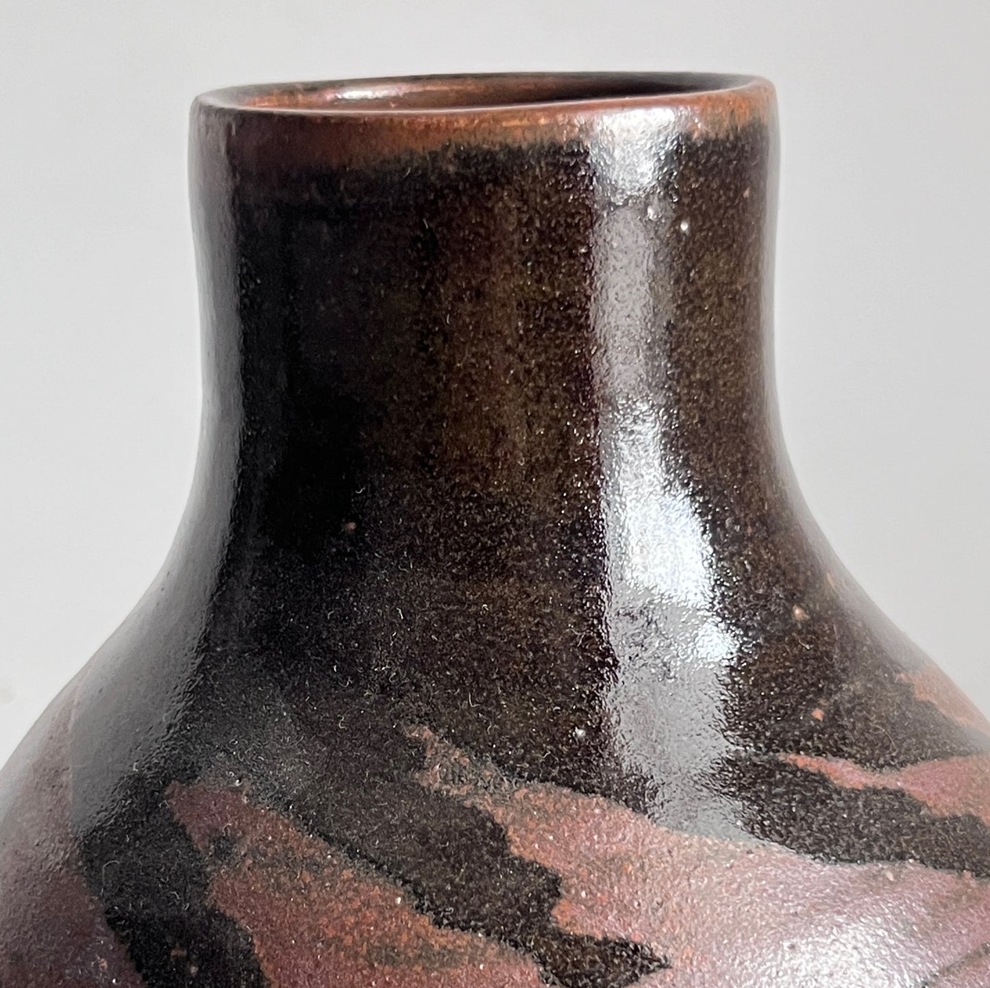 Dark Brown Marbled Vase - Bottle