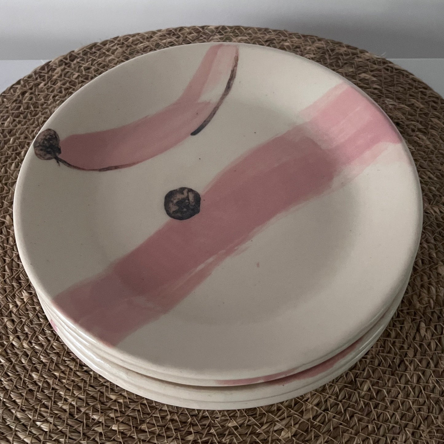 Small Plate w/ Peach-Pink pattern
