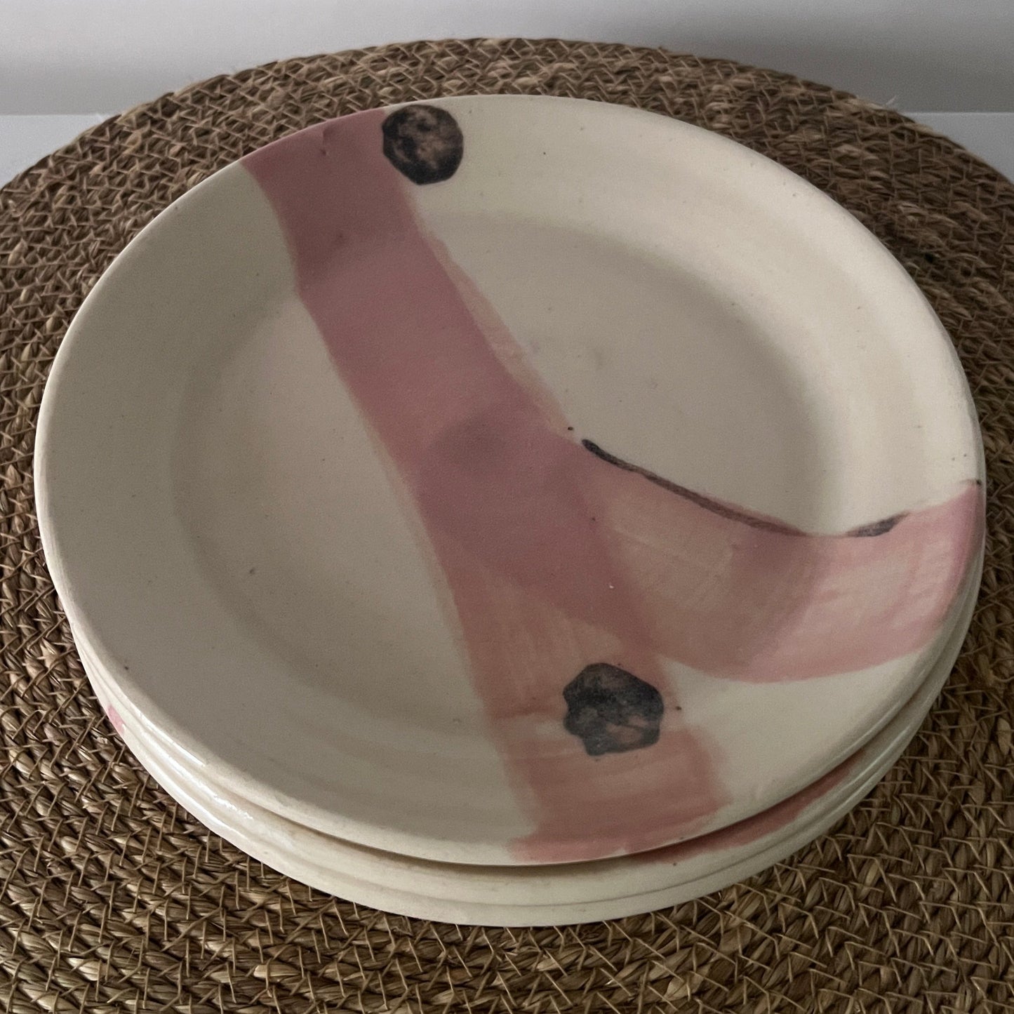Small Plate w/ Peach-Pink pattern