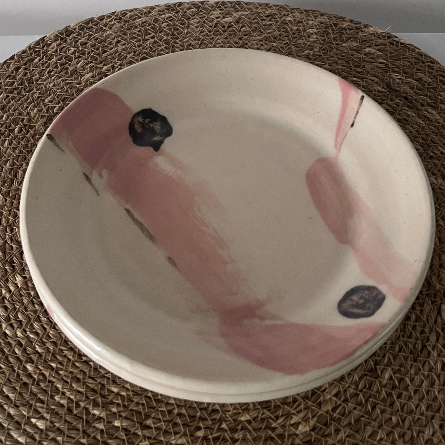 Small Plate w/ Peach-Pink pattern