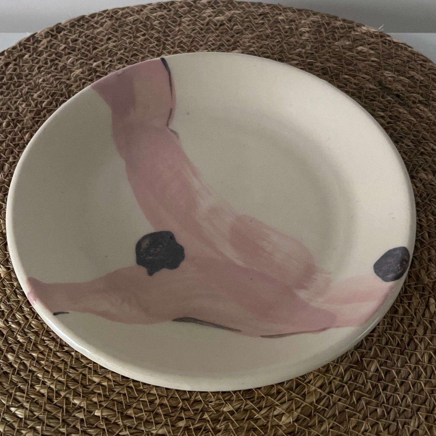 Small Plate w/ Peach-Pink pattern