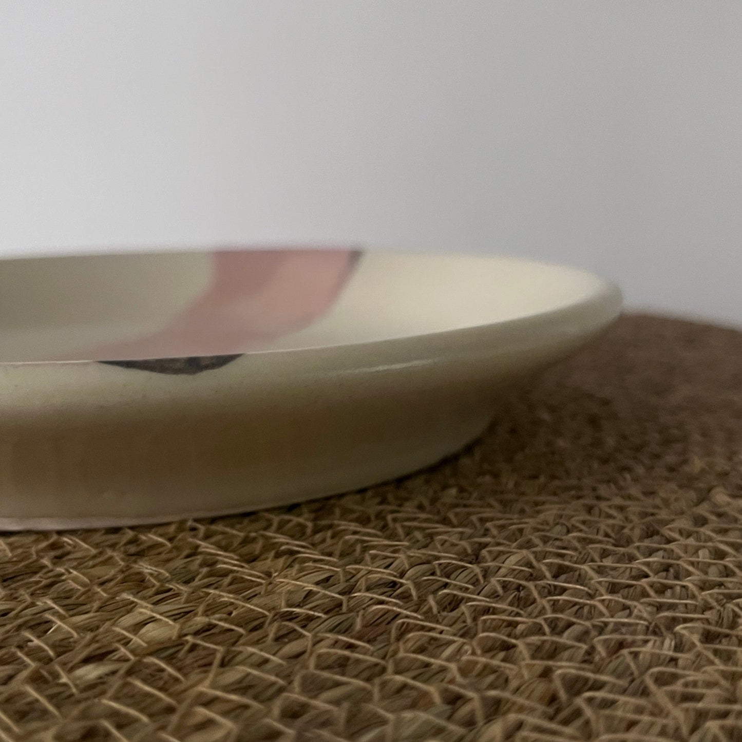 Small Plate w/ Peach-Pink pattern