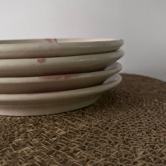 Small Plate w/ Peach-Pink pattern