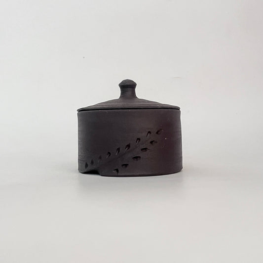 Jar (Cylinder - Wide) - Bare, Carved and White