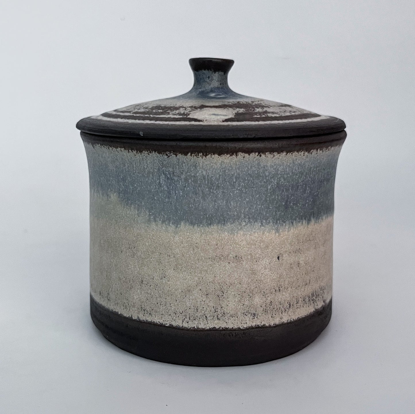 Jar (Cylinder - Wide) - White and Blue