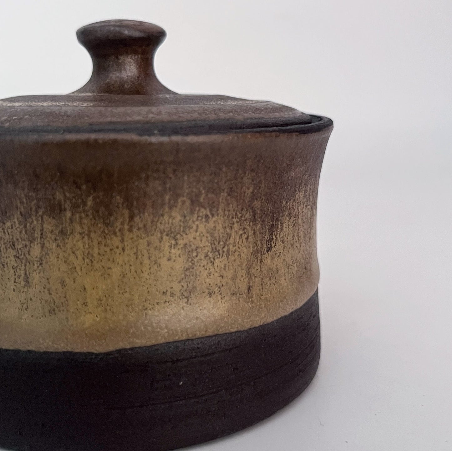Jar (Cylinder - Wide) - Golden Ochre and Brown