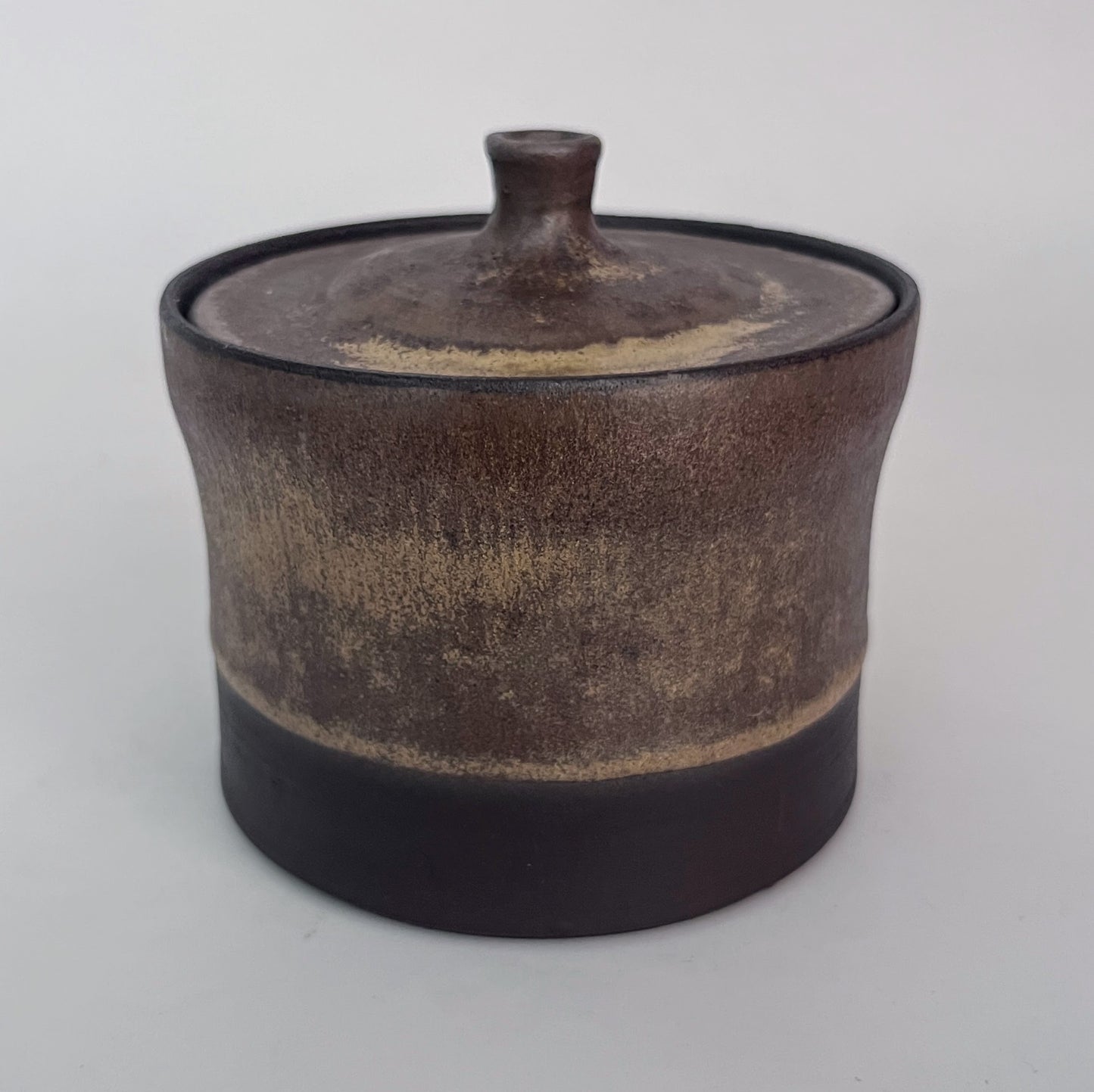 Jar (Cylinder - W/T) - Golden Ochre and Brown