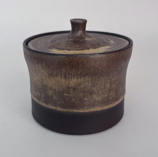 Jar (Cylinder - W/T) - Golden Ochre and Brown