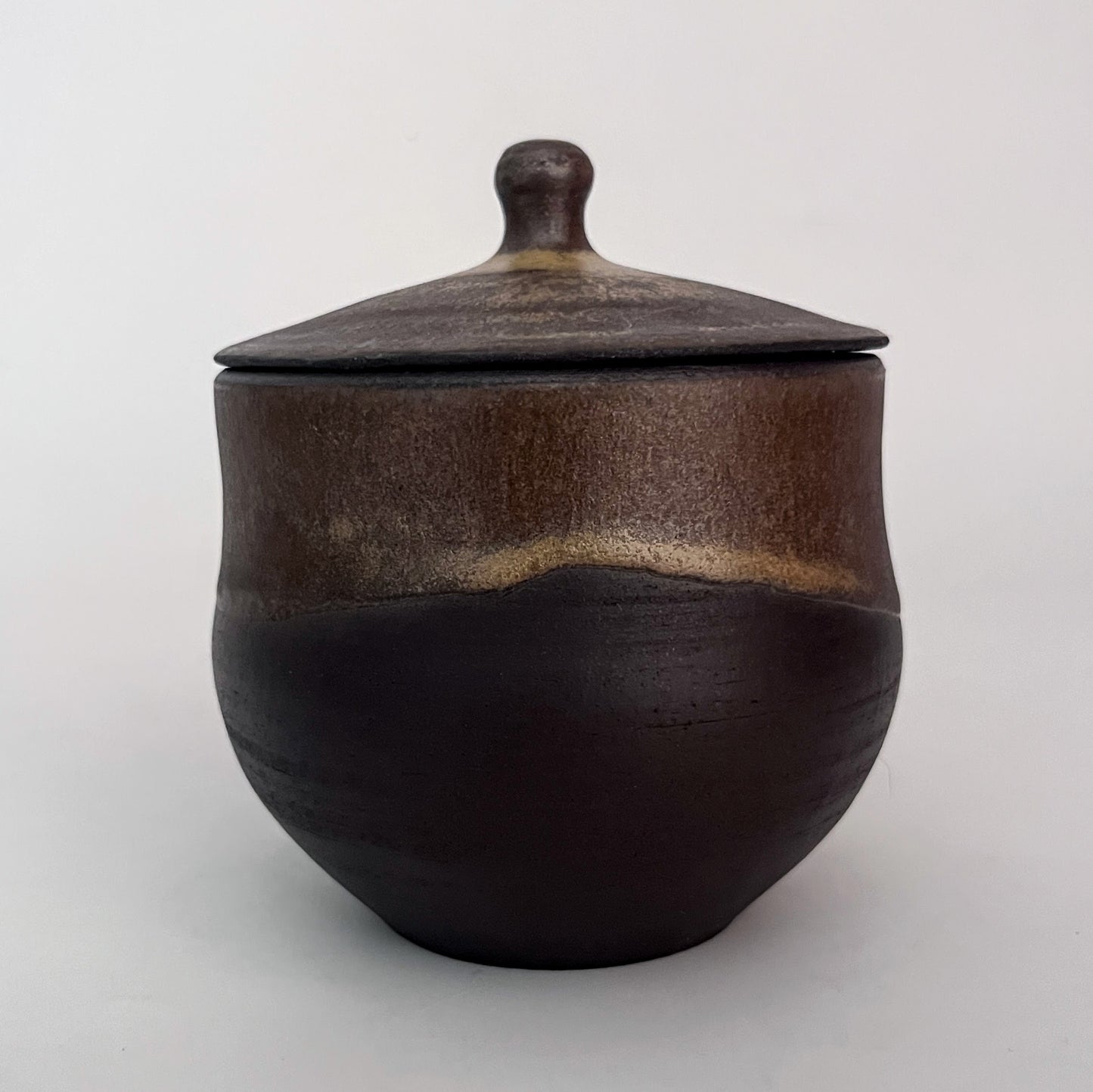Jar (Round) - Golden Ochre and Brown