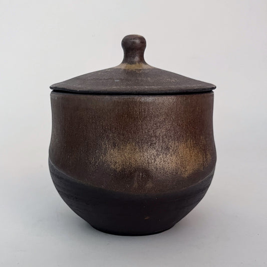 Jar (Round) - Golden Ochre and Brown