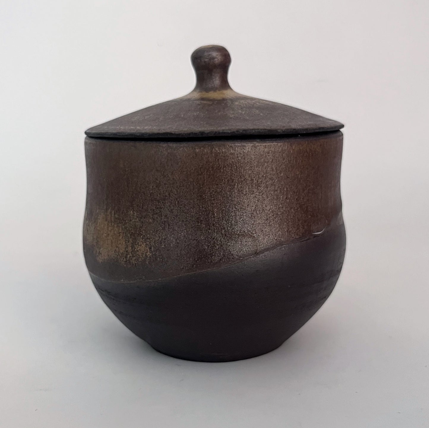 Jar (Round) - Golden Ochre and Brown