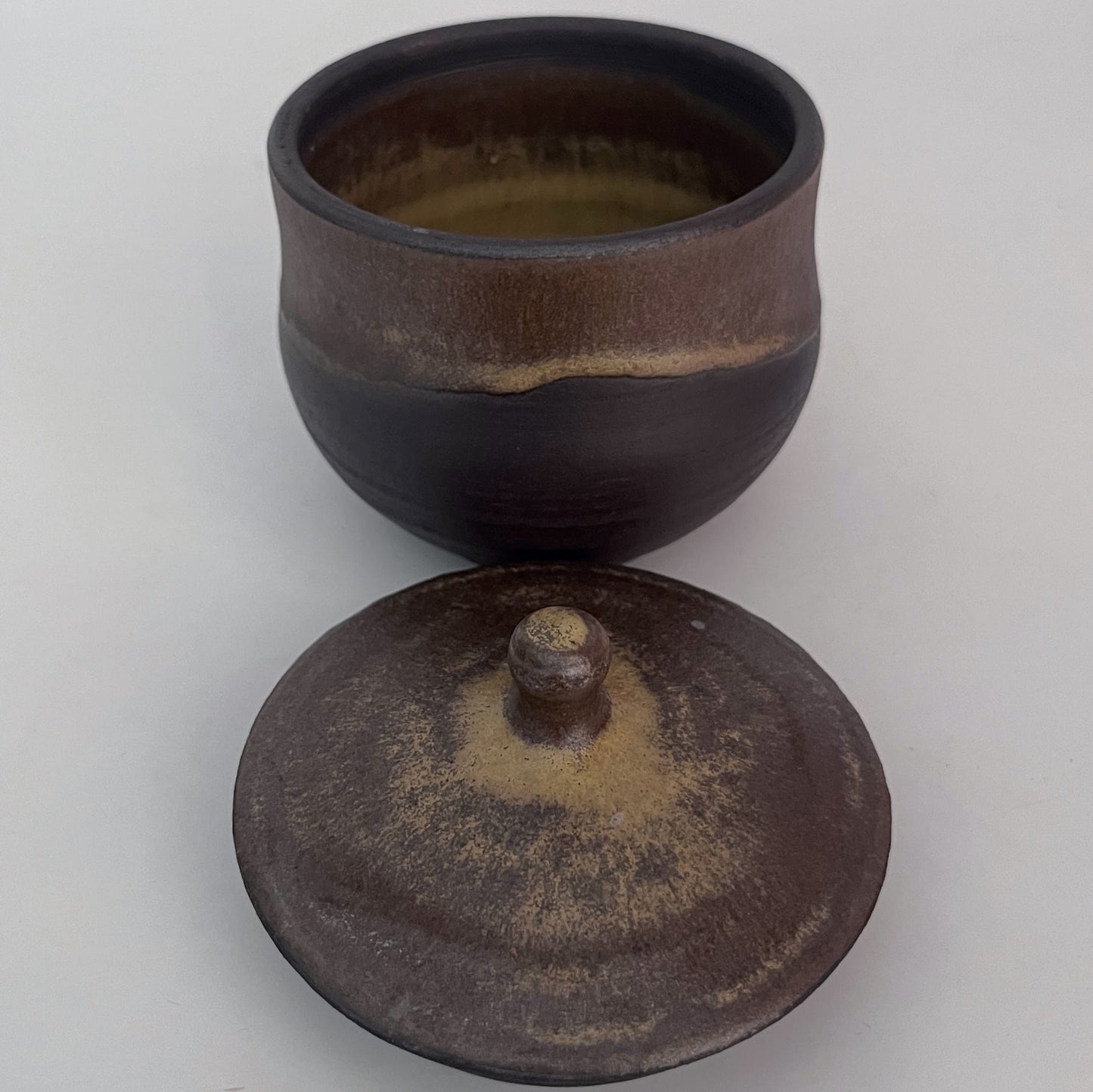 Jar (Round) - Golden Ochre and Brown