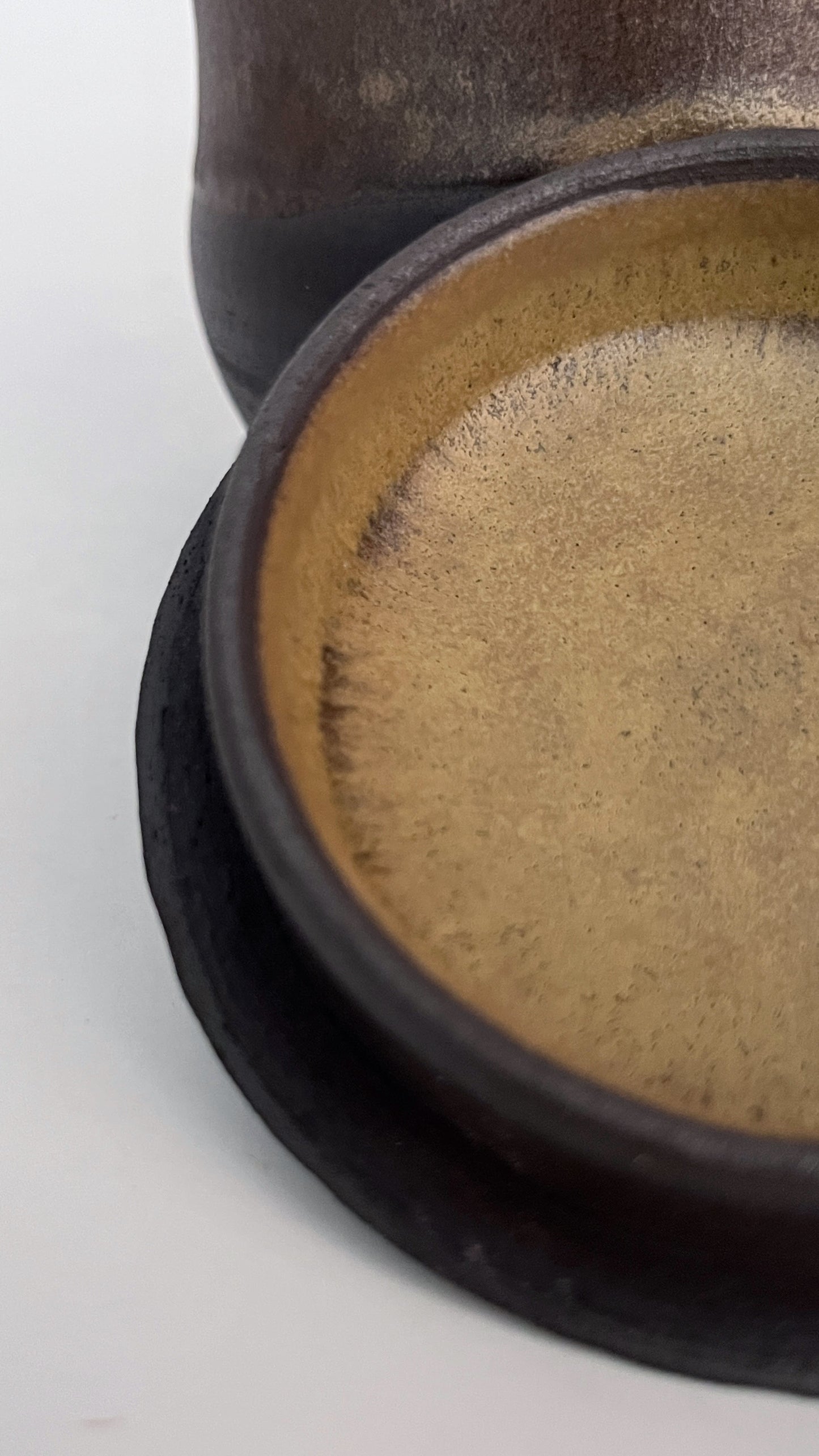 Jar (Round) - Golden Ochre and Brown
