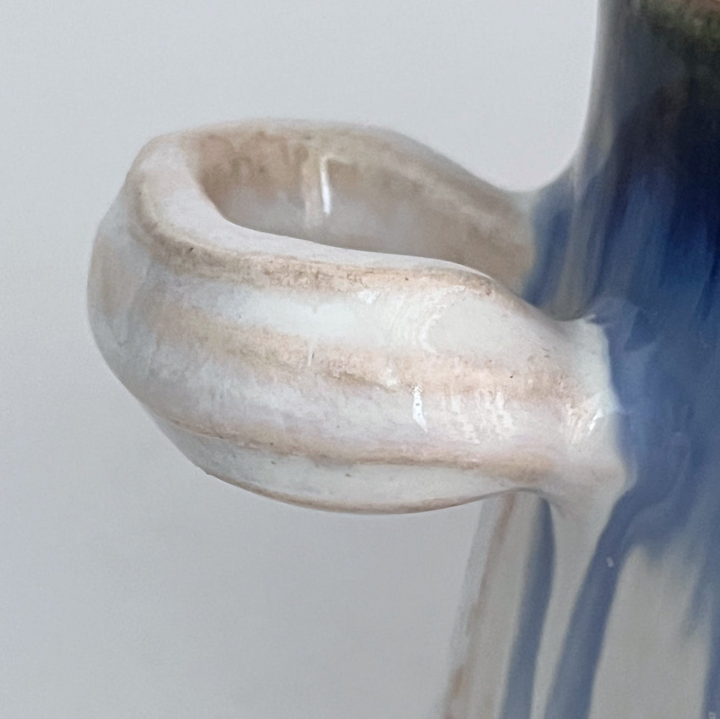 Jar (Wide Bottom) - Blue and White