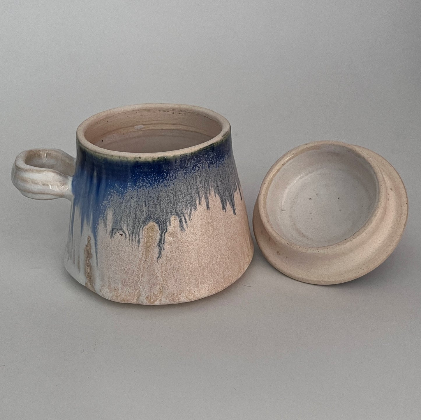 Jar (Wide Bottom) - Blue and White
