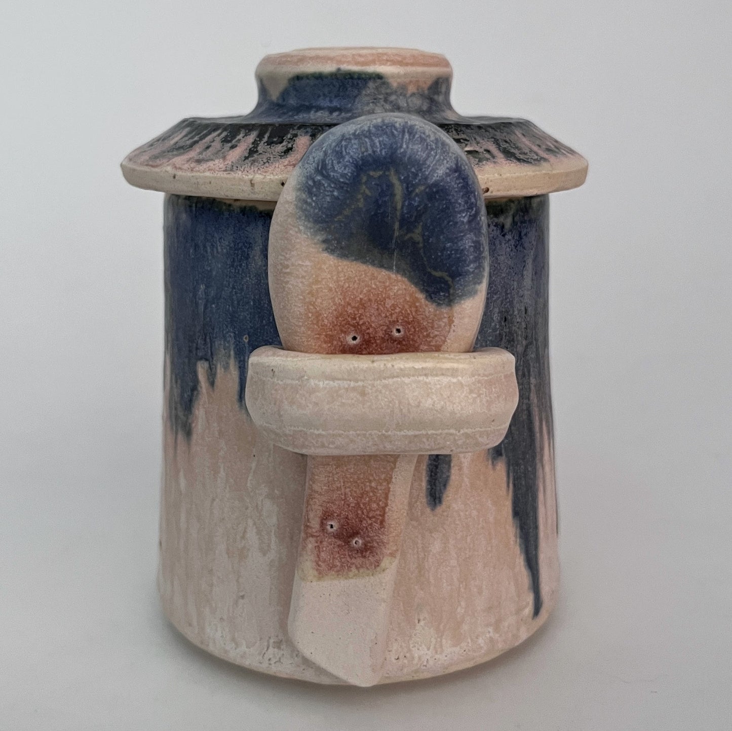 Jar (Cylinder) - Blue and White w/ Black Pattern