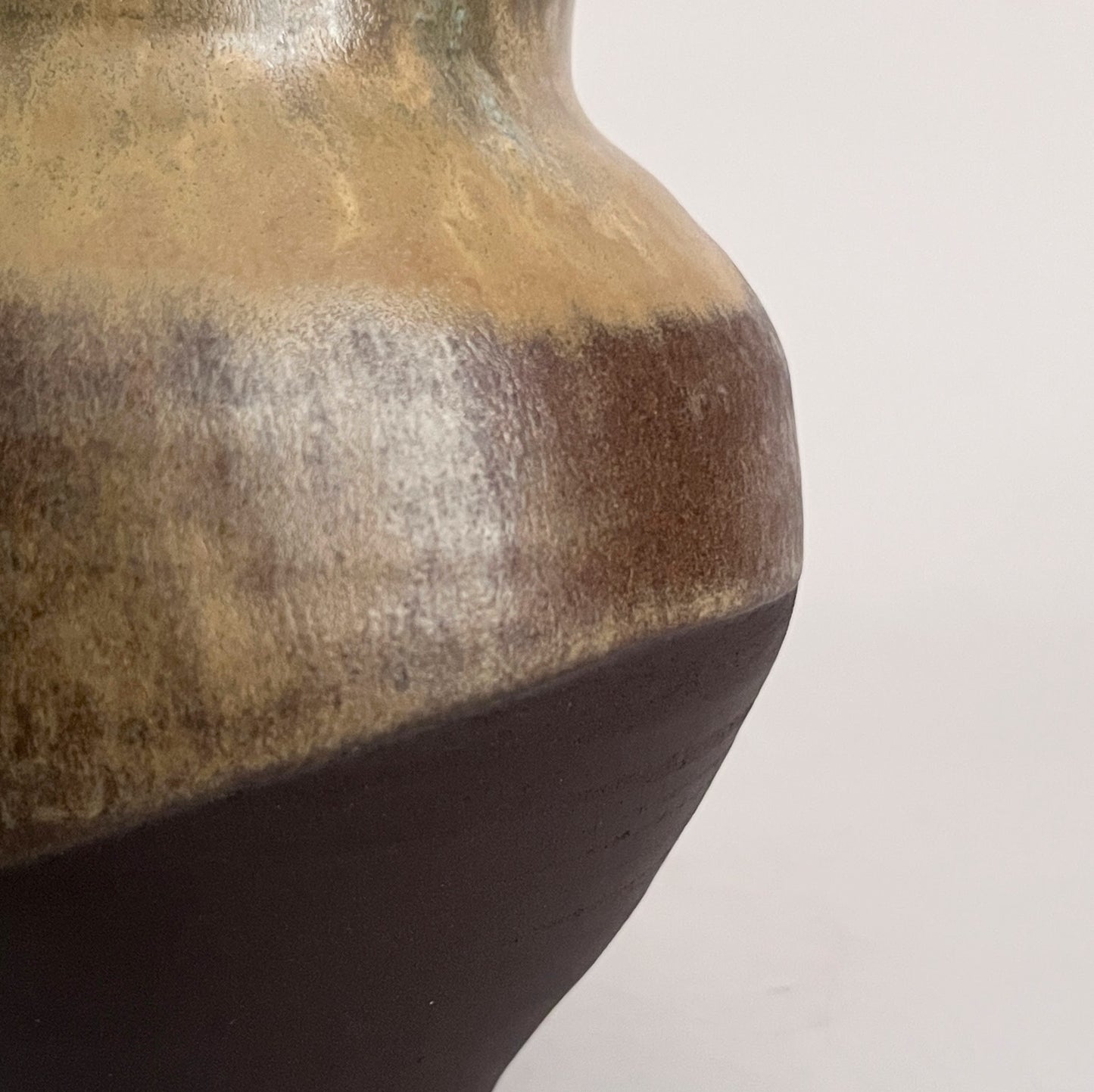 Vase w/ Tapered Base - Golden Ochre and Brown