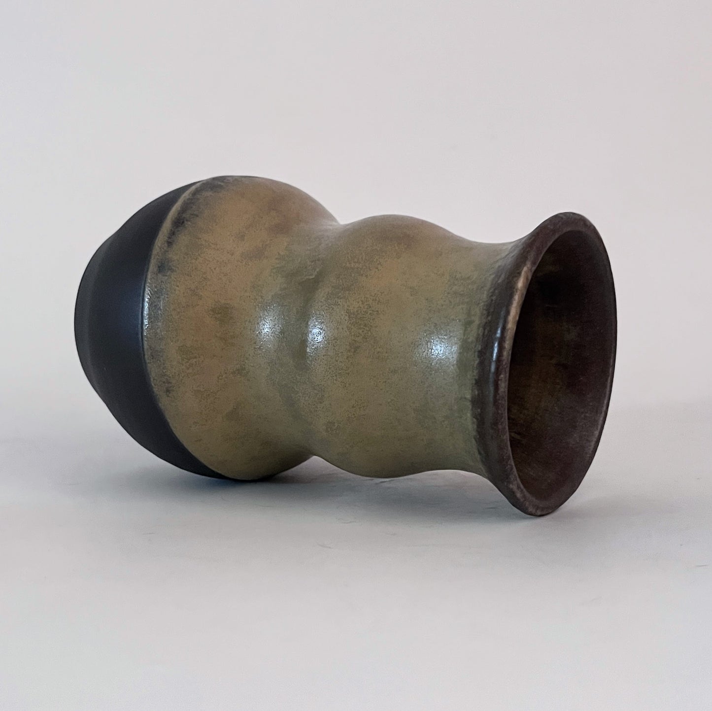 Wavey Vase - Golden Ochre and Brown