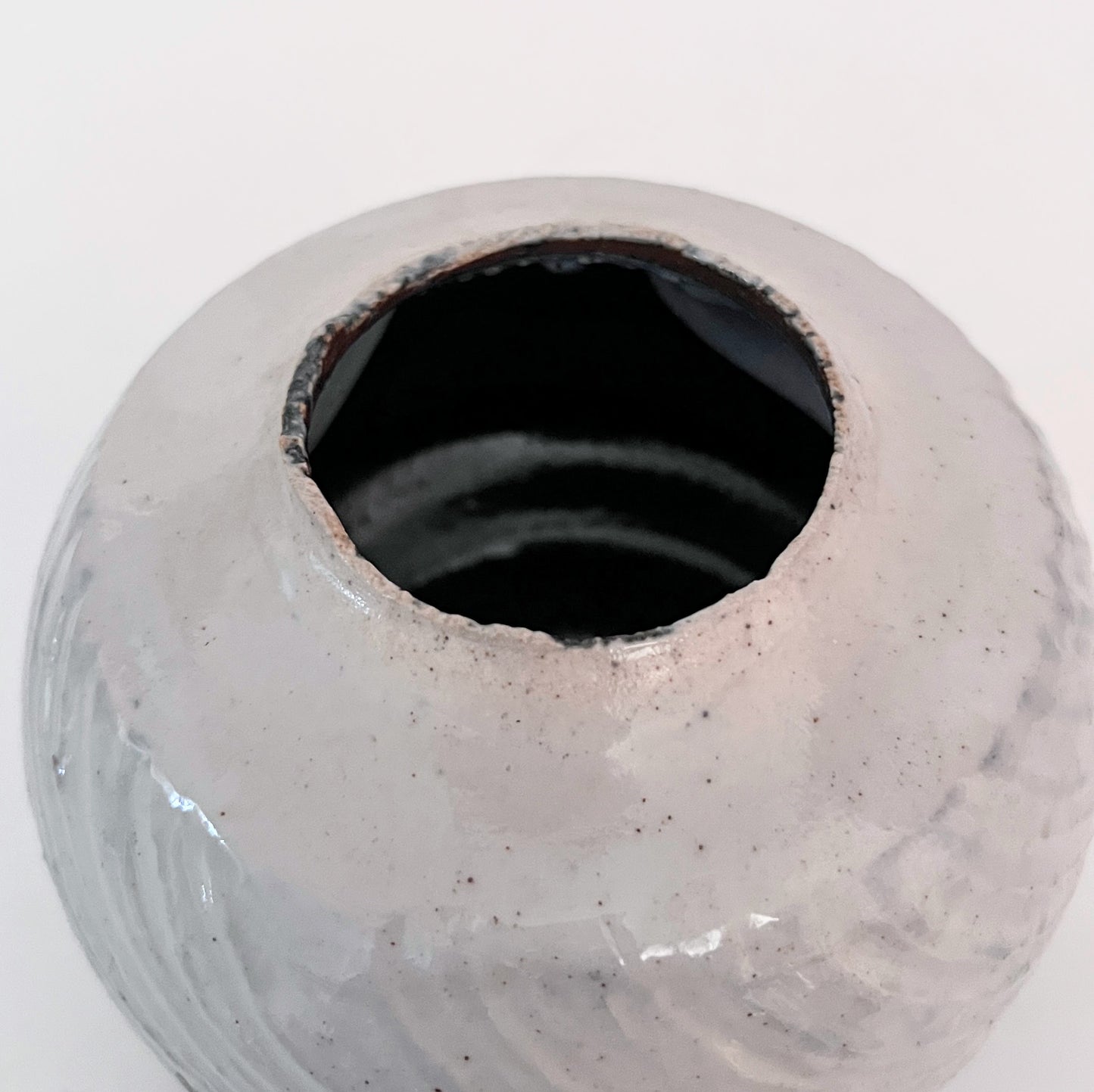 Textured Grey Swirls Vase - Round