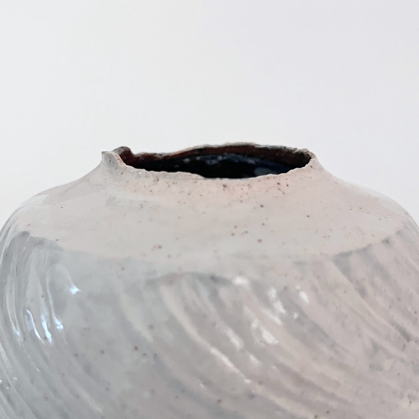 Textured Grey Swirls Vase - Round