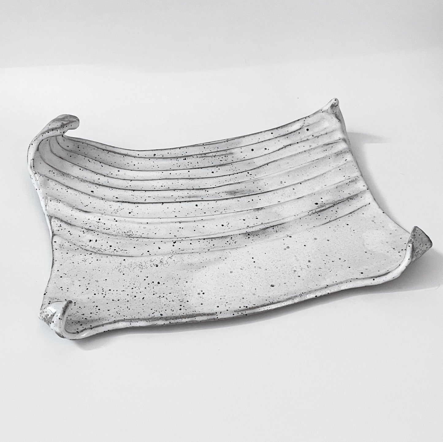 Speckled White Serving Platter