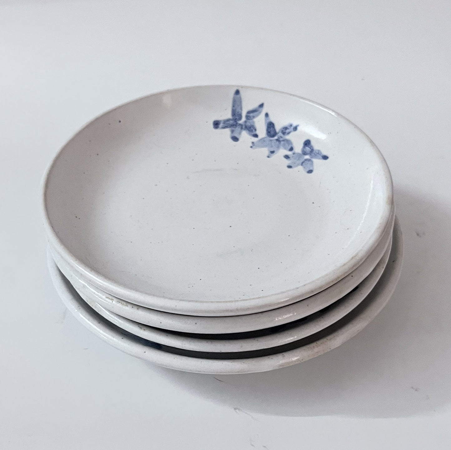 Floral Small Plates - White and Blue
