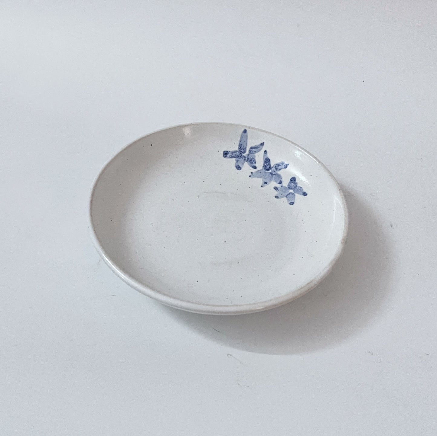 Floral Small Plates - White and Blue