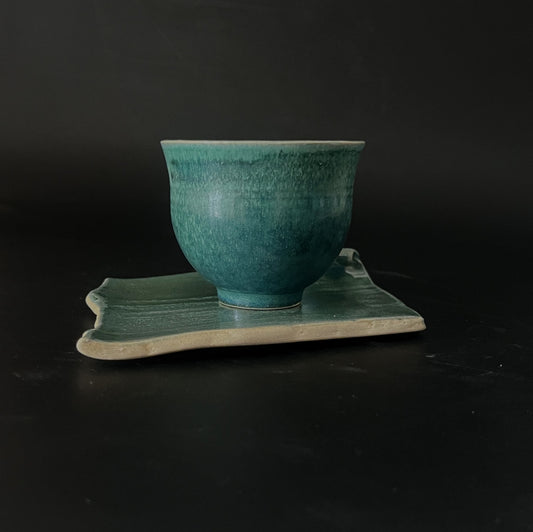 Tea Cup (handleless) w/ Platter 3