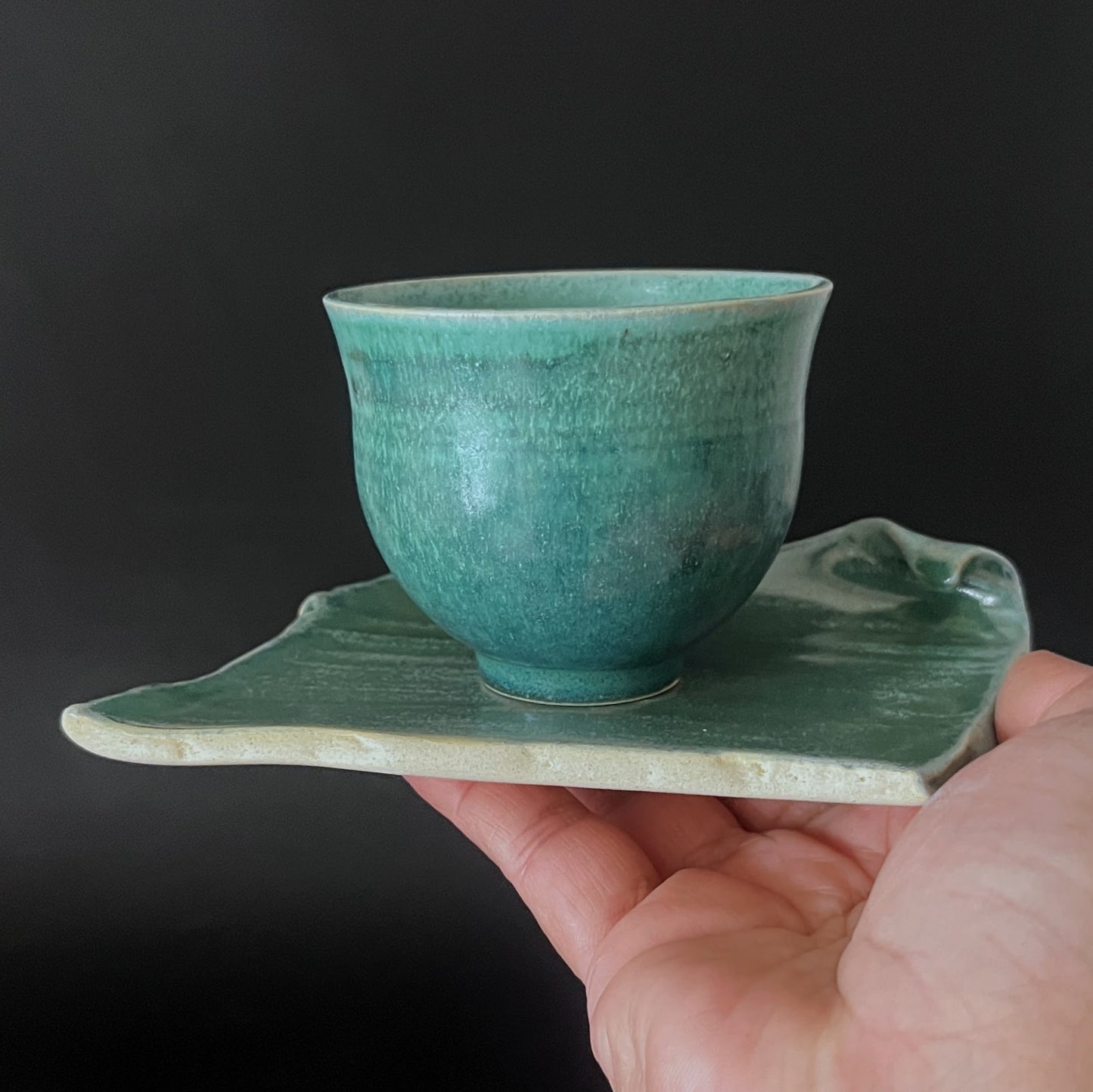 Tea Cup (handleless) w/ Platter 3