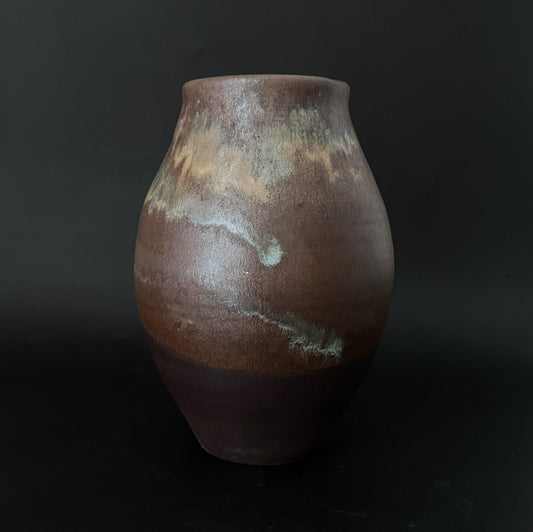Dark Brown Vase w/ Metallic Sheen