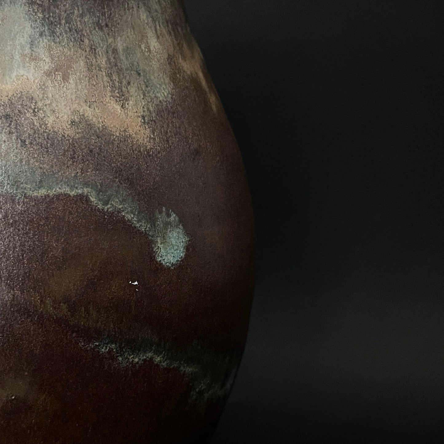 Dark Brown Vase w/ Metallic Sheen