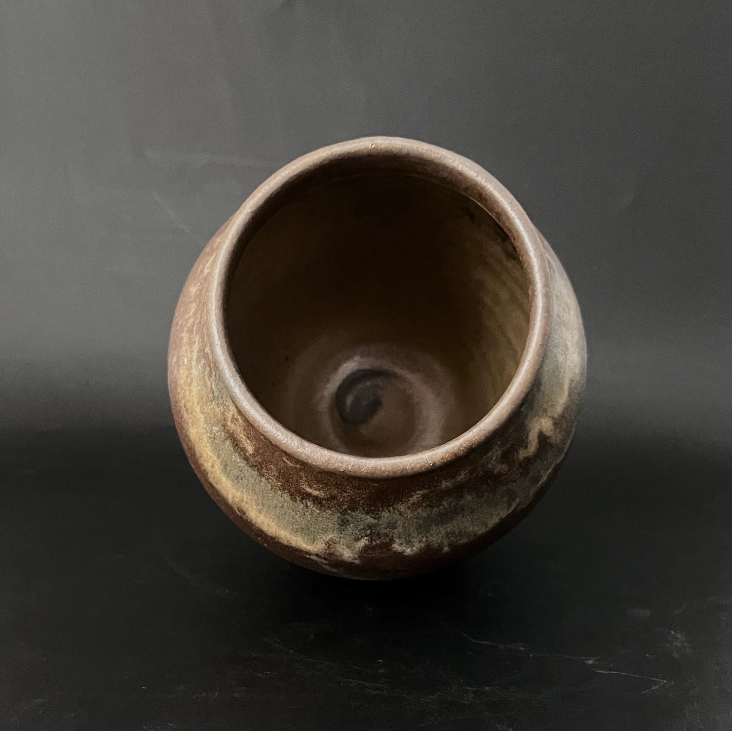 Dark Brown Vase w/ Metallic Sheen