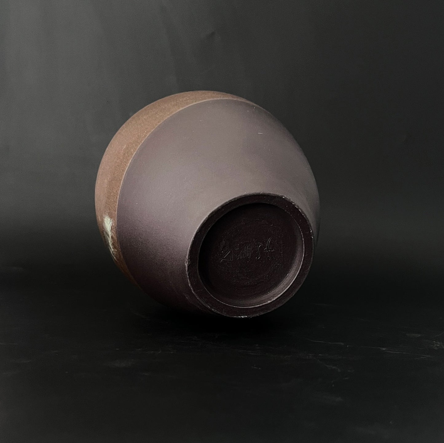 Dark Brown Vase w/ Metallic Sheen