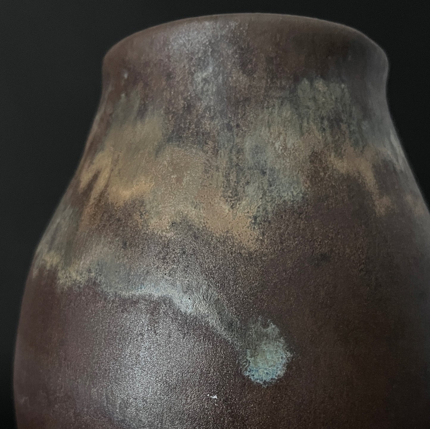 Dark Brown Vase w/ Metallic Sheen