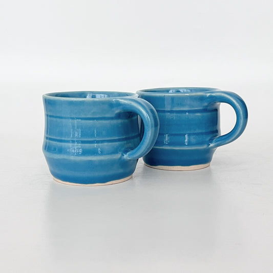 Peacock Blue Tea Cups - Set of 2