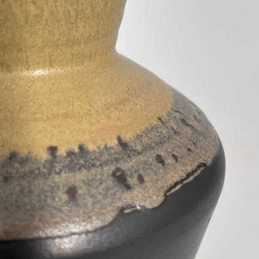 Two-Tone Angular Vase (Charcoal and Mustard-Yellow)