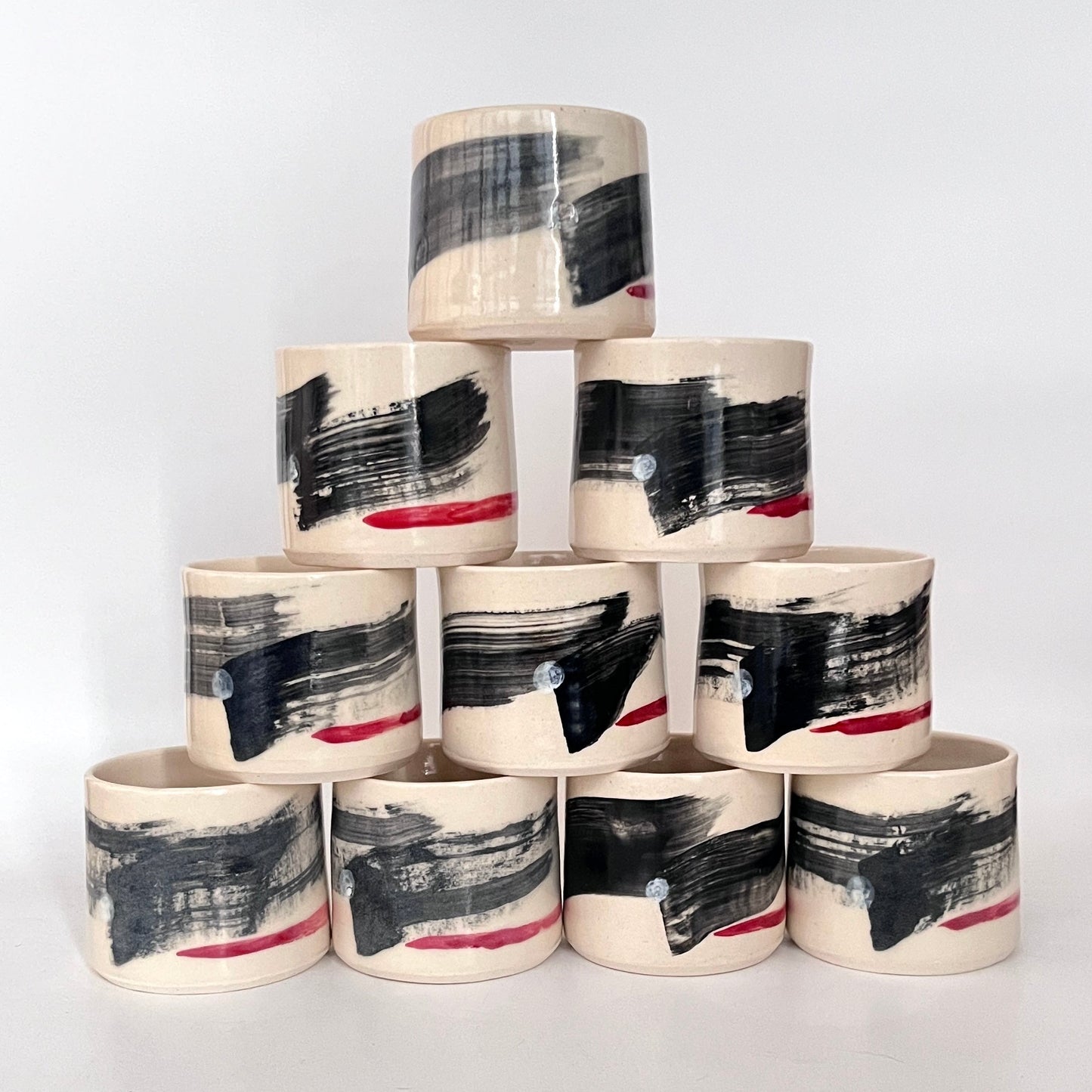 Abstract Black Brushstroke Mugs